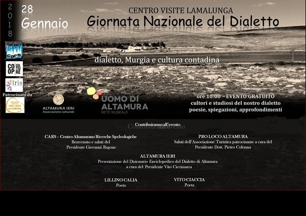 Giornata Nazionale del Dialetto, ore 10.00 al Centro Visite Lamalunga 