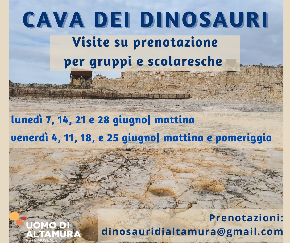 CAVA DEI DINOSAURI APERTURE STRAORDINARIE PER TUTTO IL MESE DI GIUGNO